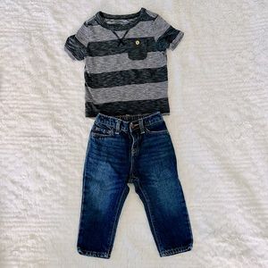 Boys pocket tee and Jeans
